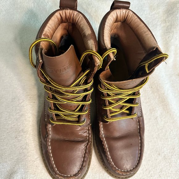 Tan/Brown Leather Dewalt Men's Steel Toed Boots - Picture 1 of 7